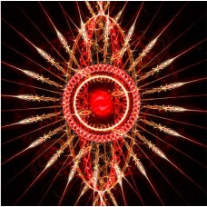 FRACTAL ART DESIGN GREETING CARD Ruby Jewel